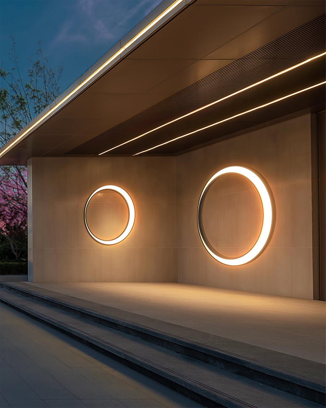 Moon Stainless Steel Wall Lamp - Black Celestial Fixture for Outdoor
