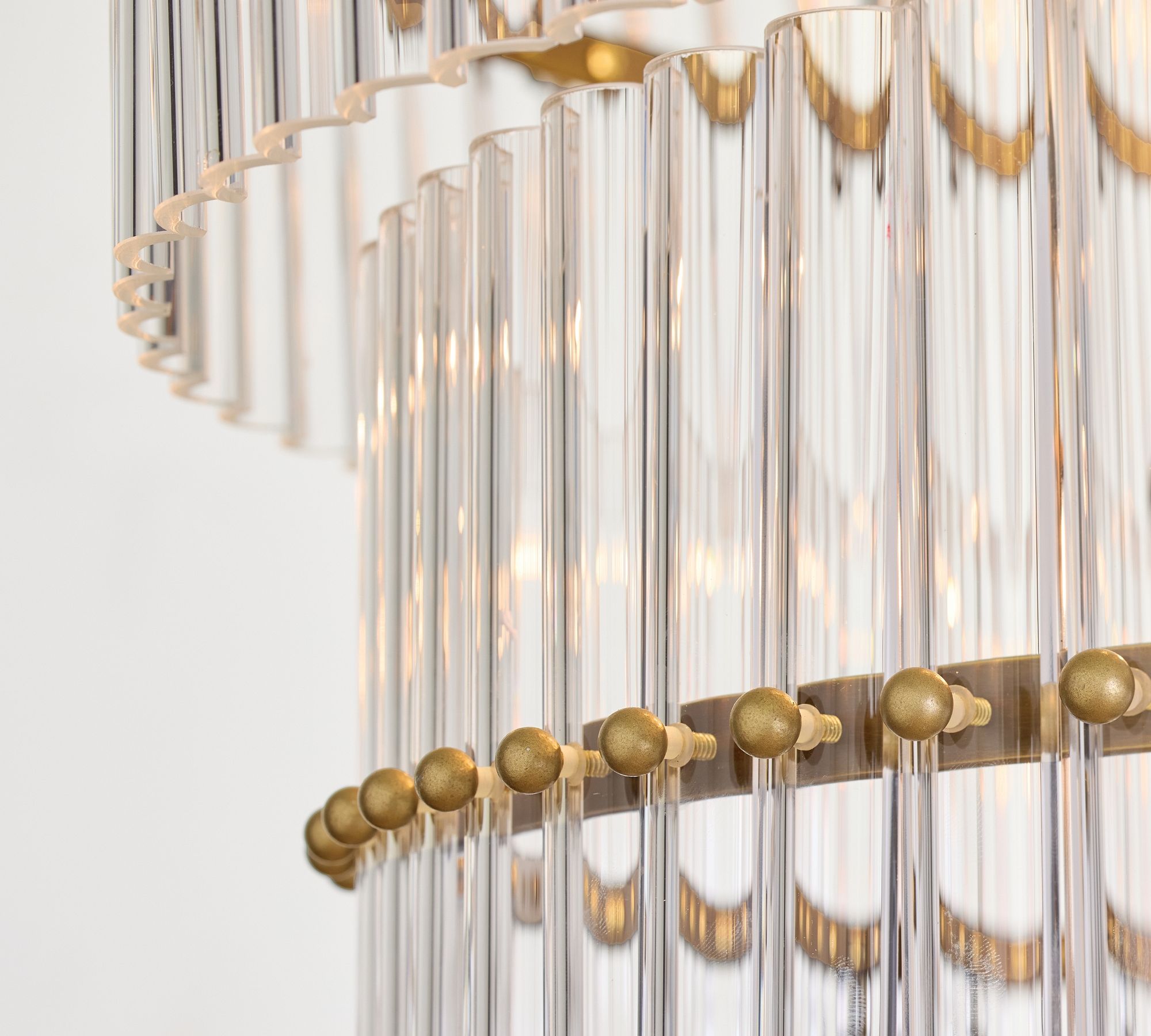 Lumora Crystal Pendant Light – Elegant Tumbled Brass & Cut Glass