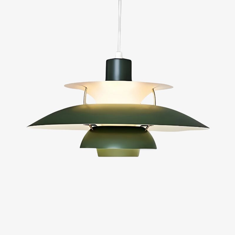 Layered Shade Pendant Light - Minimalist Metal Fixture for Dining Room