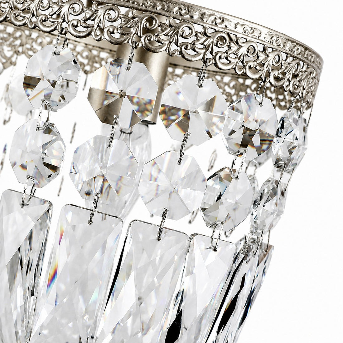 Faceted Crystal Cylinder Pendant Light