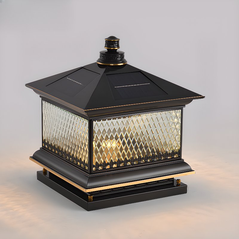 Solar-Pfostenleuchte Diamond – Elegante Außenleuchte aus Glas für Gartenwege