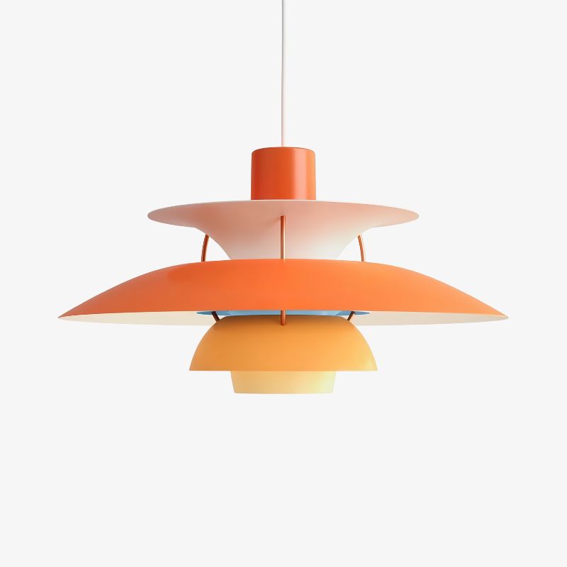 Layered Shade Pendant Light - Minimalist Metal Fixture for Dining Room