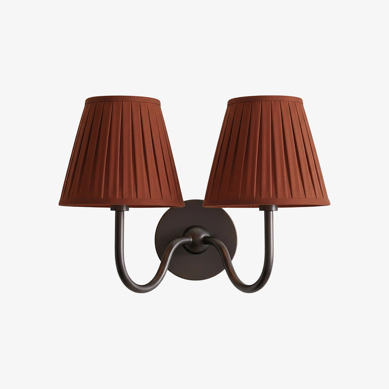 Luvora Pleated Shade Wall Lamp – Modern Brass Linen Lighting