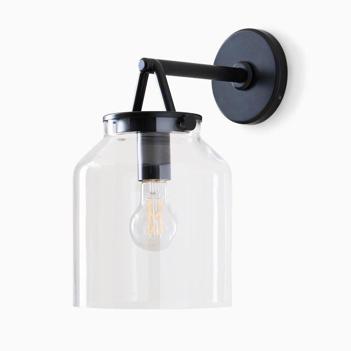 Hanton Metal Outdoor Wall Sconce - Matte Black Industrial Light Fixture