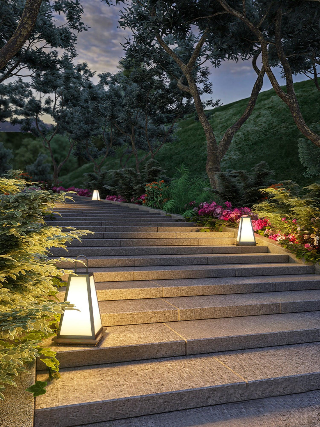 Tragbare Außenlampe – Gartenfertig – Dezente Anmut