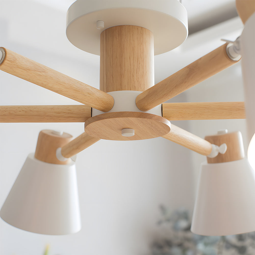 Wooden Ceiling Light - Flush Mount Living Room Lamp Natural
