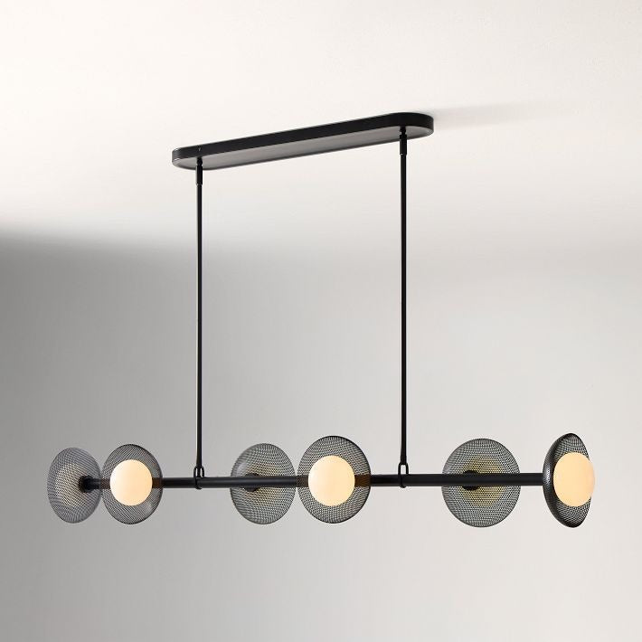 Elorina 6-Light Linear Chandelier - Modern Metal Light Fixture - Dining Room Lighting