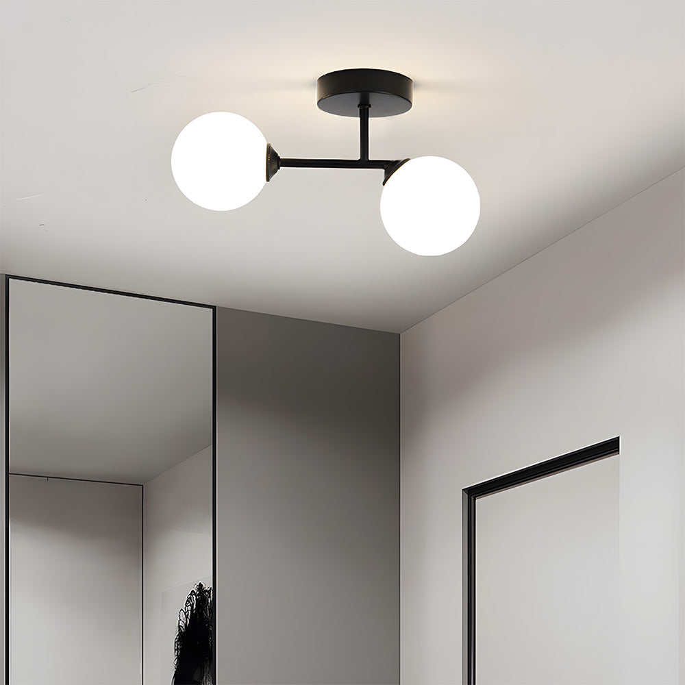 Nordic Glass Ceiling Light - Irregular Shape Fixture for Hallway