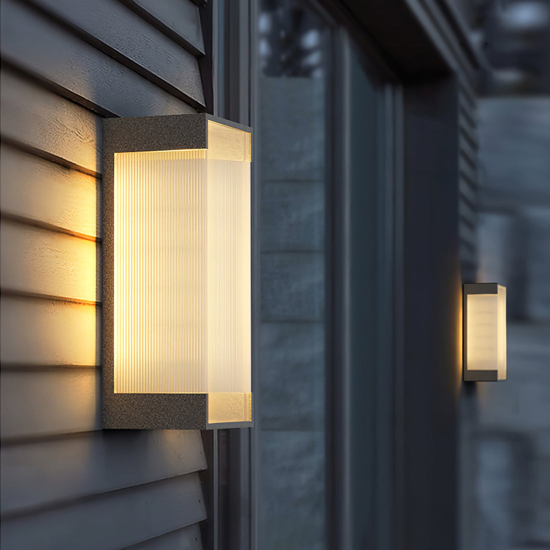Rechteckige Außenwandleuchte - Moderne schwarze Lampe für Veranda &amp; Garten