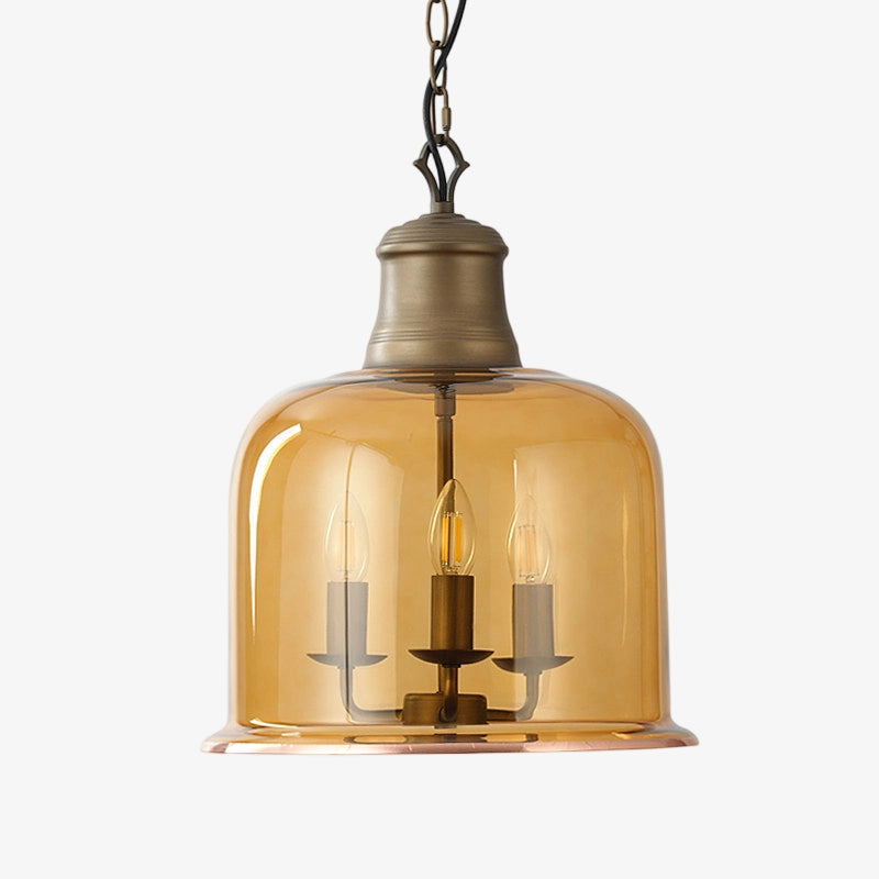 Vintage Glass Metal Pendant Light