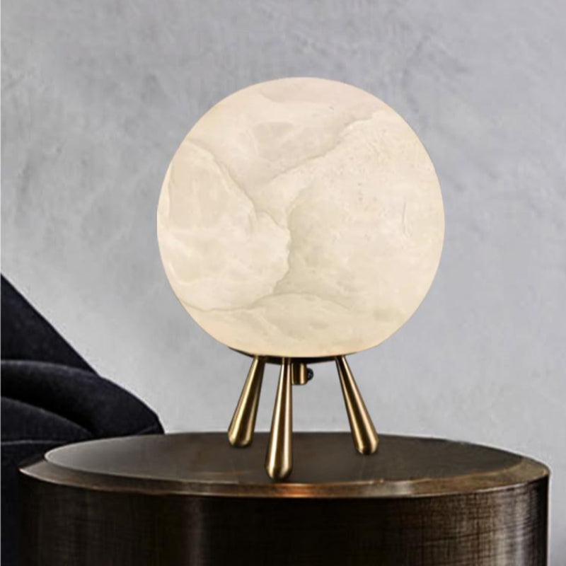 Luxury Copper Ball Alabaster Table Lamp