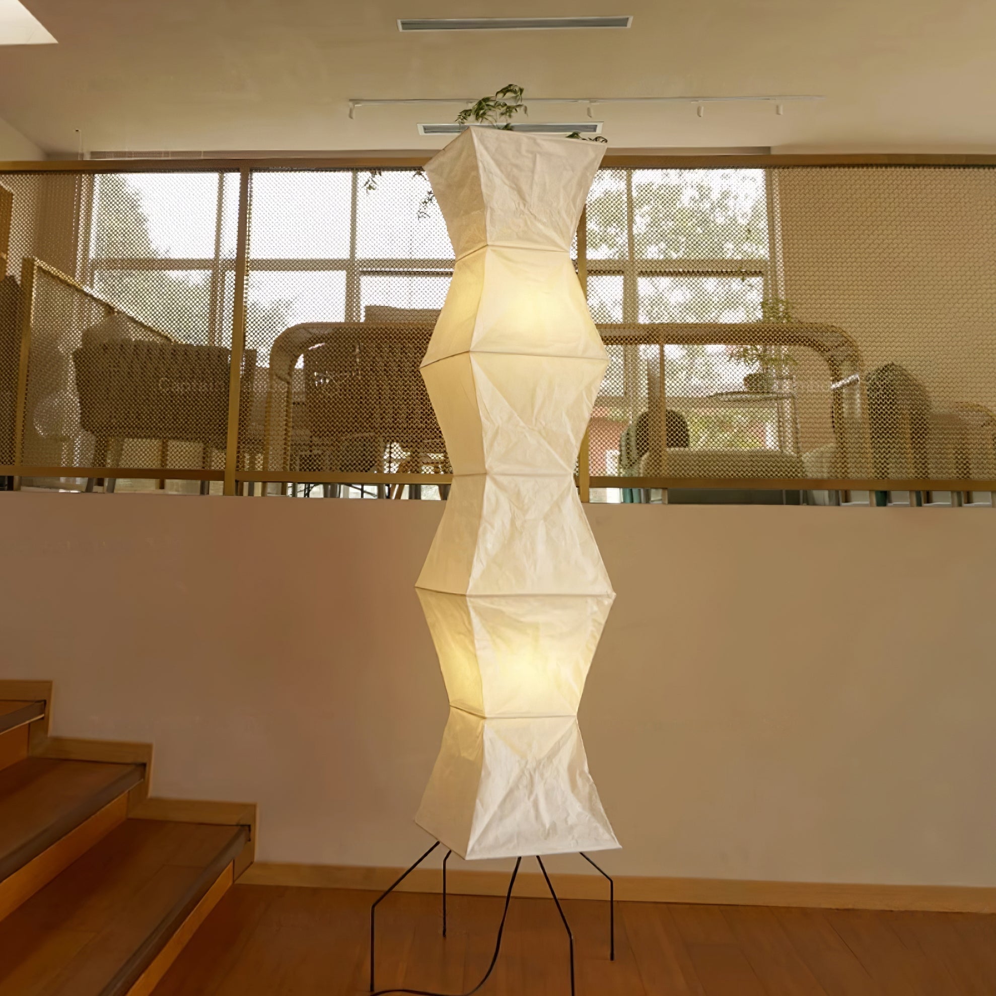 Rice Paper Floor Lamp - Bamboo Frame Soft Light for Living Room