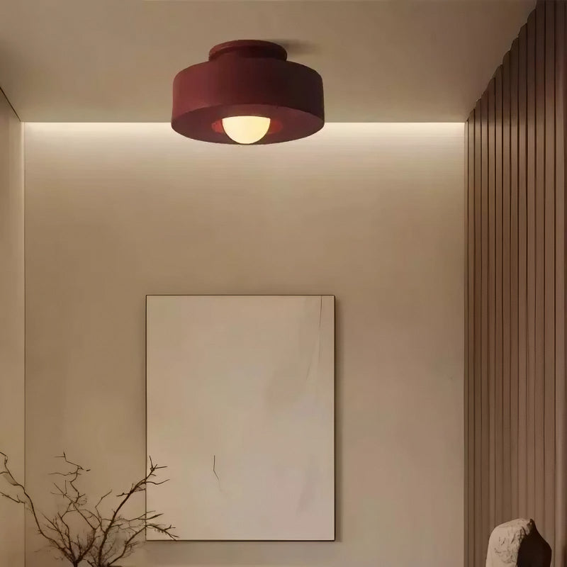 Runde Deckenleuchte Morandi aus Kunstharz zur bündigen Montage