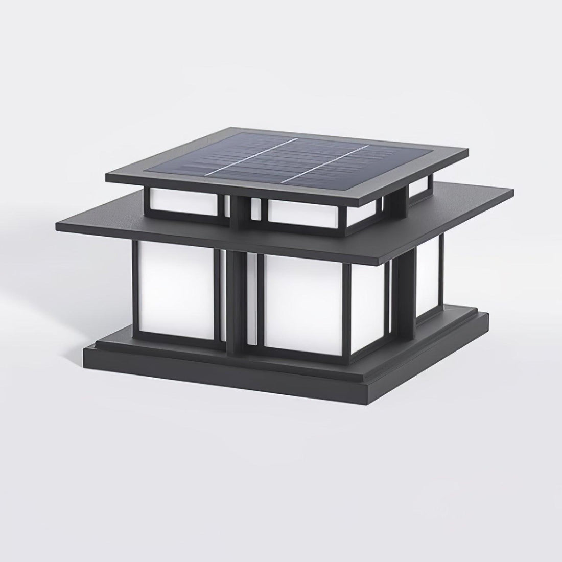 Solar-Säulenleuchte für den Außenbereich – wasserdichte moderne Pfostenlampe für Wege