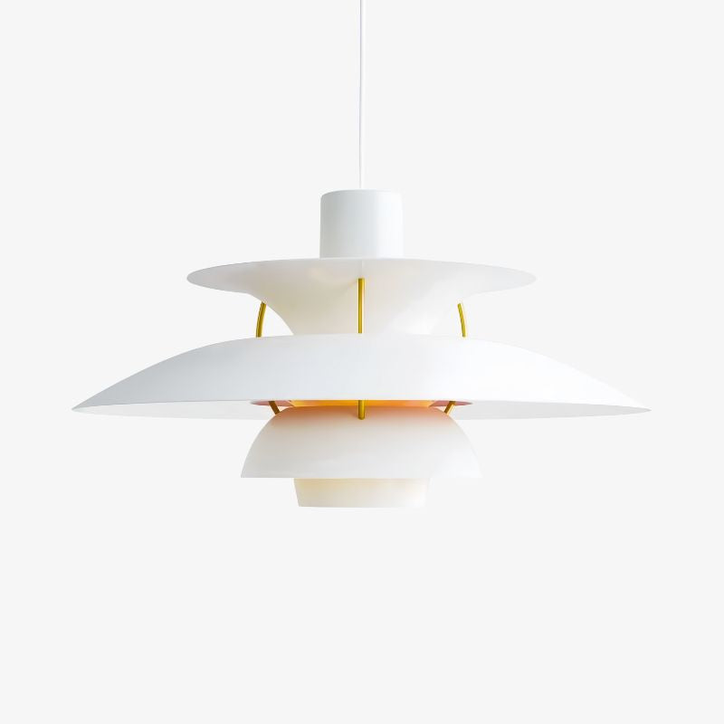 Layered Shade Pendant Light - Minimalist Metal Fixture for Dining Room