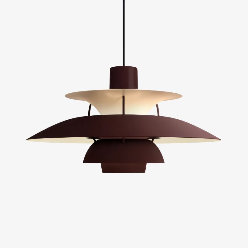 Layered Shade Pendant Light - Minimalist Metal Fixture for Dining Room