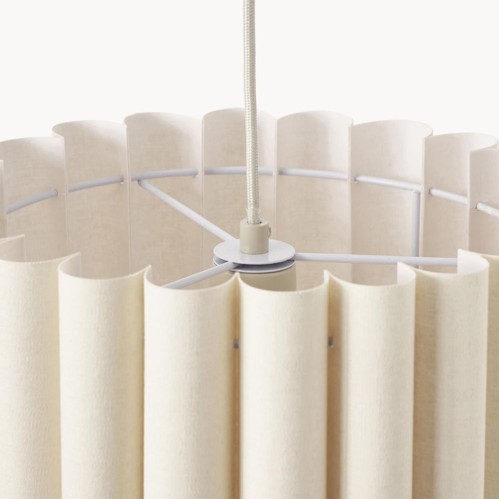 Velura Pendant Lamp - Beige Linen Shade for Dining and Living
