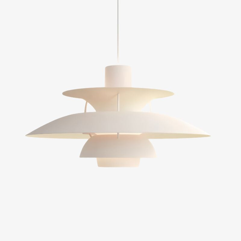 Layered Shade Pendant Light - Minimalist Metal Fixture for Dining Room