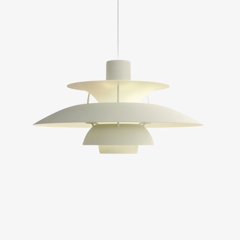 Layered Shade Pendant Light - Minimalist Metal Fixture for Dining Room