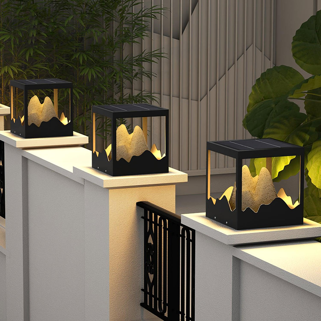 Garden Outdoor Light - Mountain Pattern Warm Light