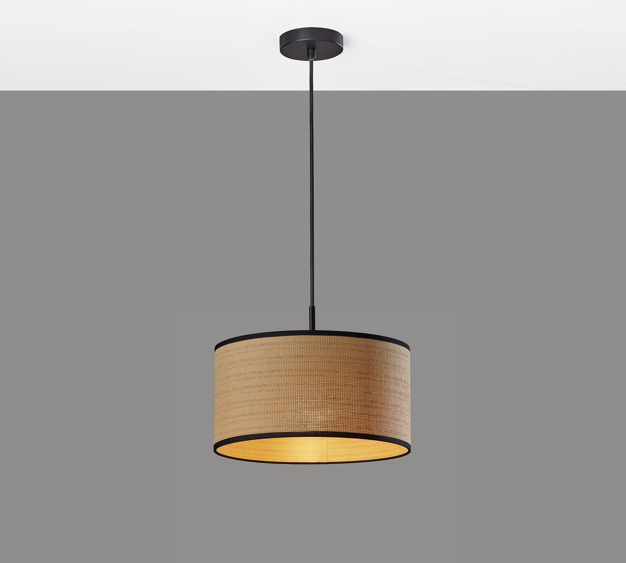 Dumora Fabric Drum Shade Pendant Light - Linen Design Hanging Light
