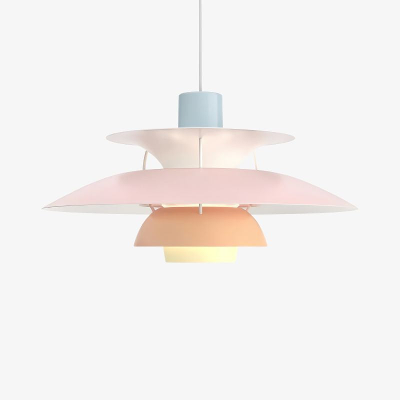 Layered Shade Pendant Light - Minimalist Metal Fixture for Dining Room