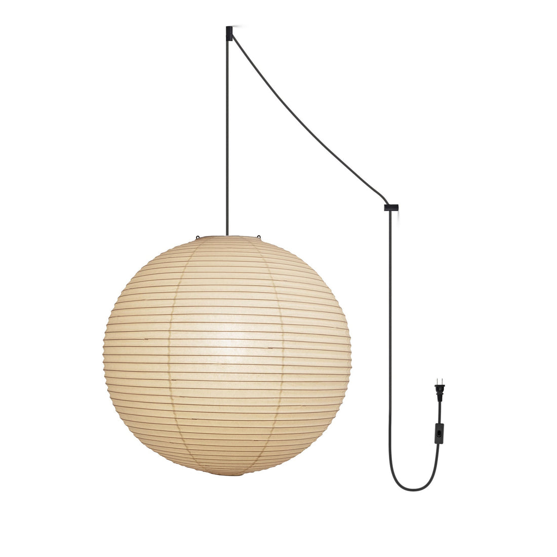 Mid-Century Pendant Swag Light - Japanese Paper Lamp for Bedroom