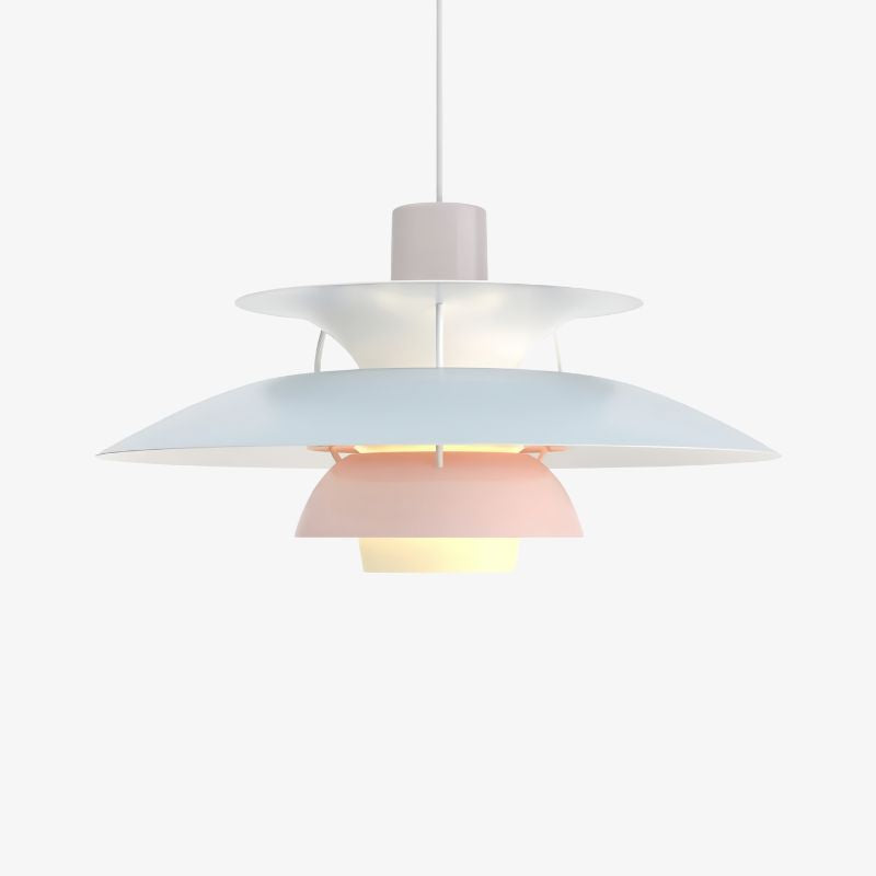 Layered Shade Pendant Light - Minimalist Metal Fixture for Dining Room