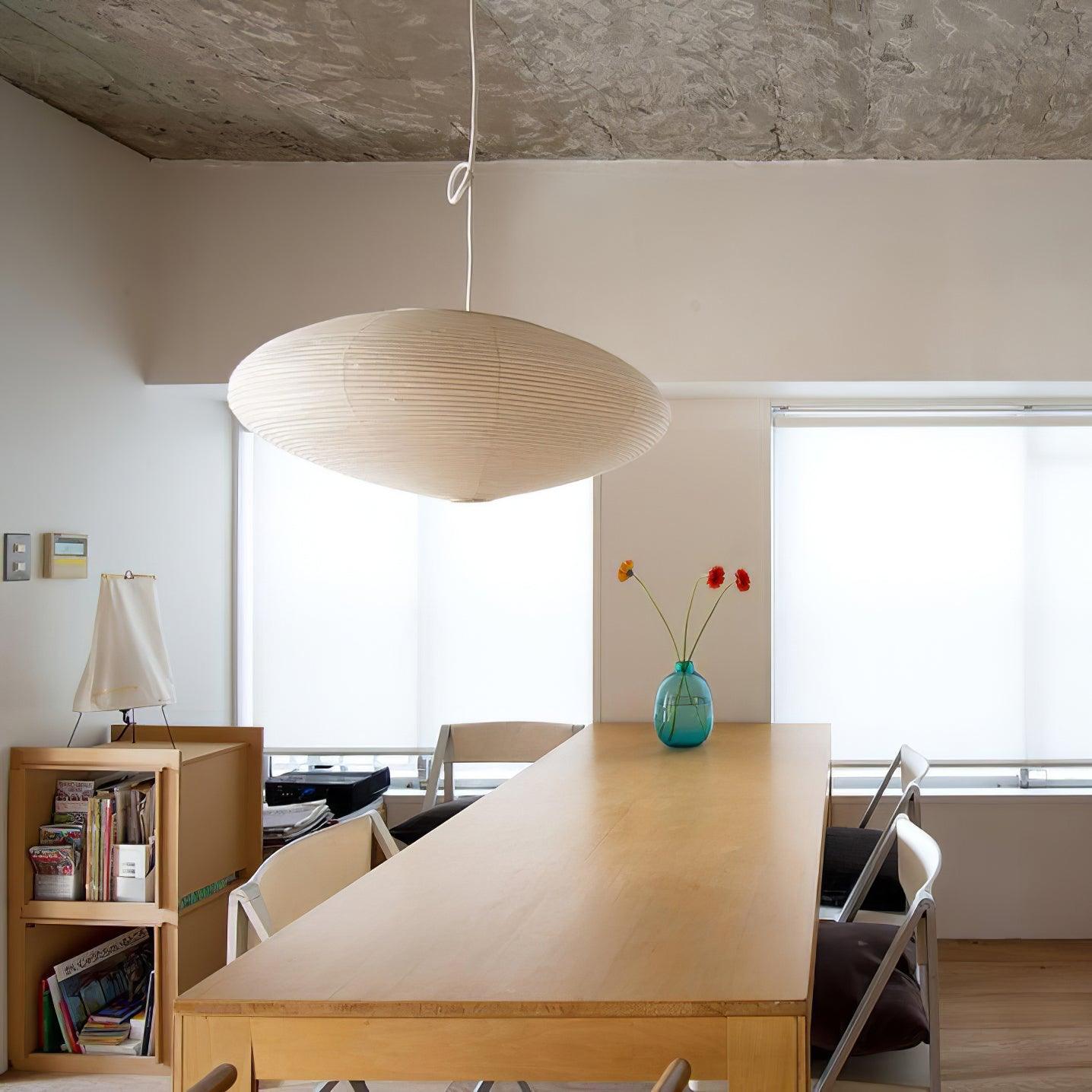 Washi Paper Pendant Lamp - Handcrafted Mulberry Light for Cozy Room