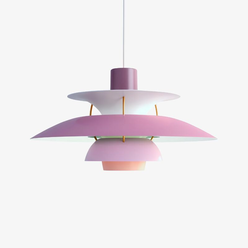 Layered Shade Pendant Light - Minimalist Metal Fixture for Dining Room