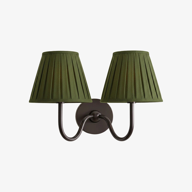 Luvora Pleated Shade Wall Lamp – Modern Brass Linen Lighting