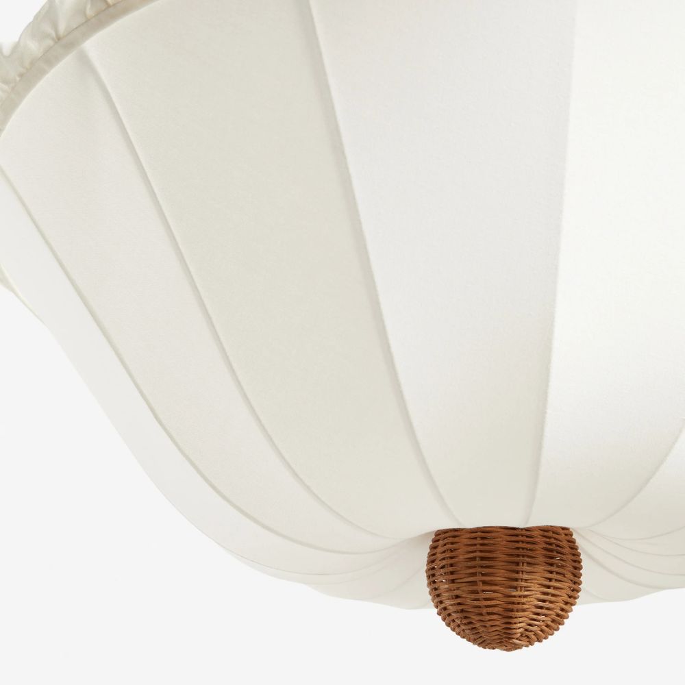 Wickara Ceiling Light Wicker Parasol Shade – Mixed-Material Ceiling Fixture for Living Room or Hallway