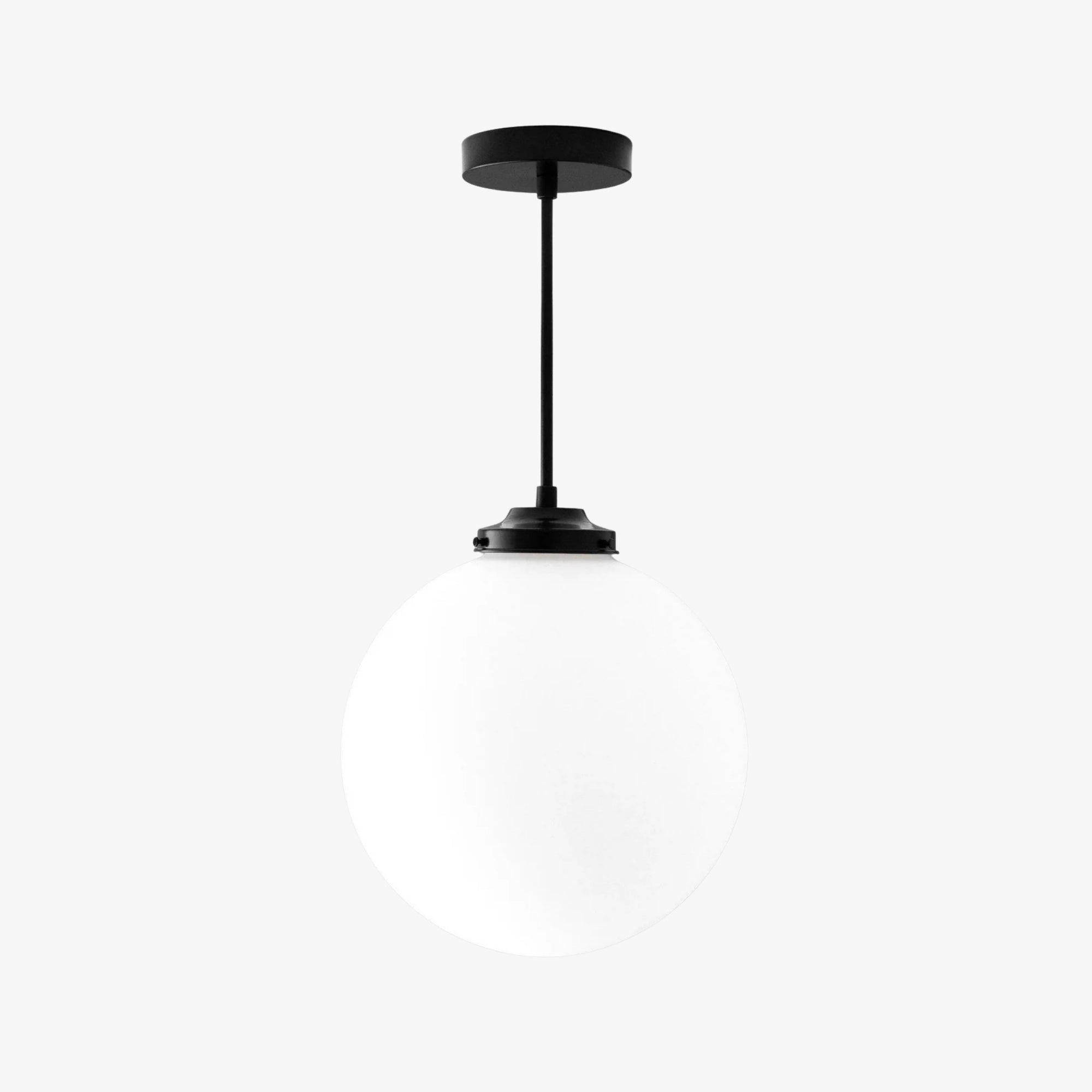 Glorica Glass 12 Inch Globe Ceiling Light - Frosted Glass Art Deco Pendant And Flush Mount