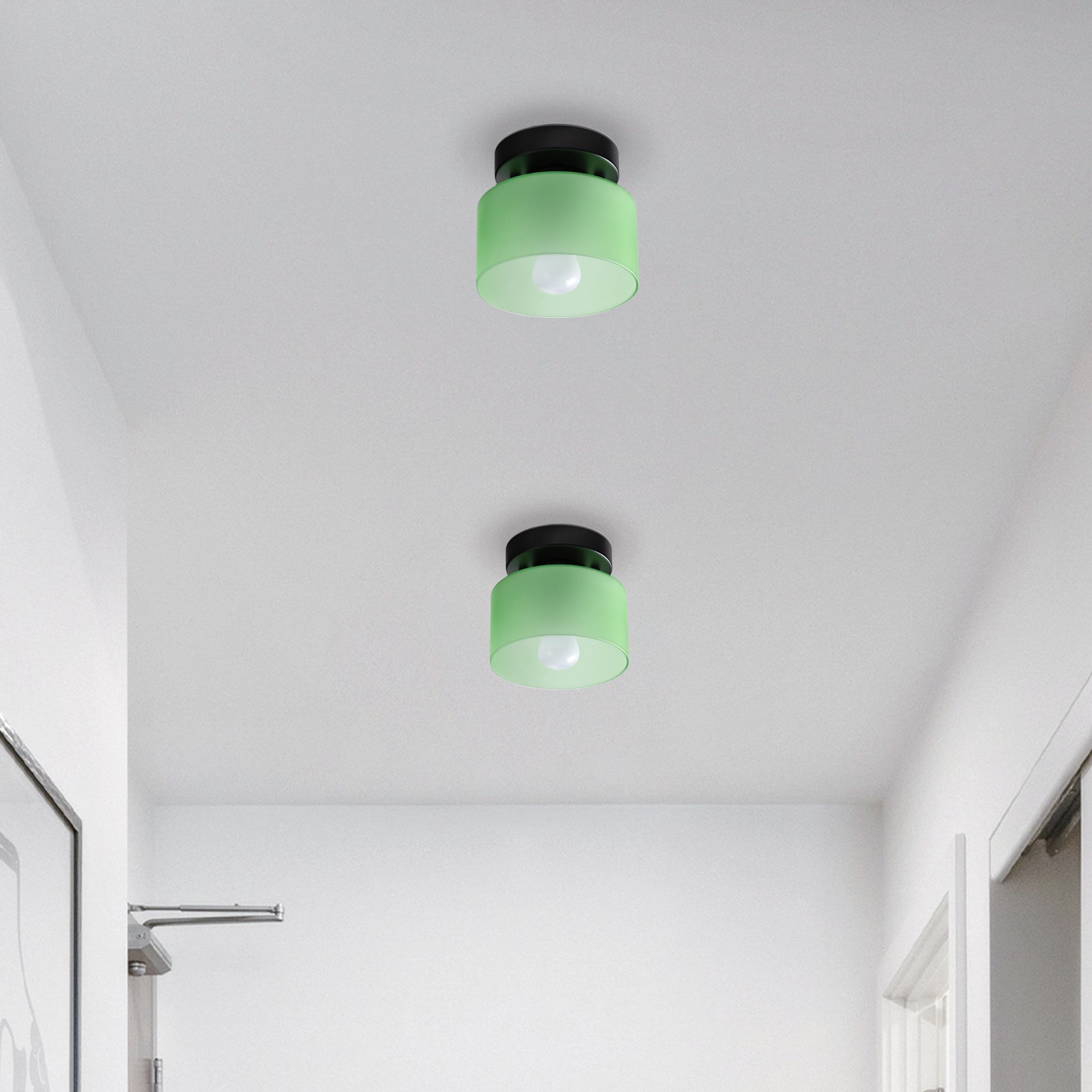Bauhaus Glas Deckenleuchte - Minimalistische Mini Design Lampe für den Flur
