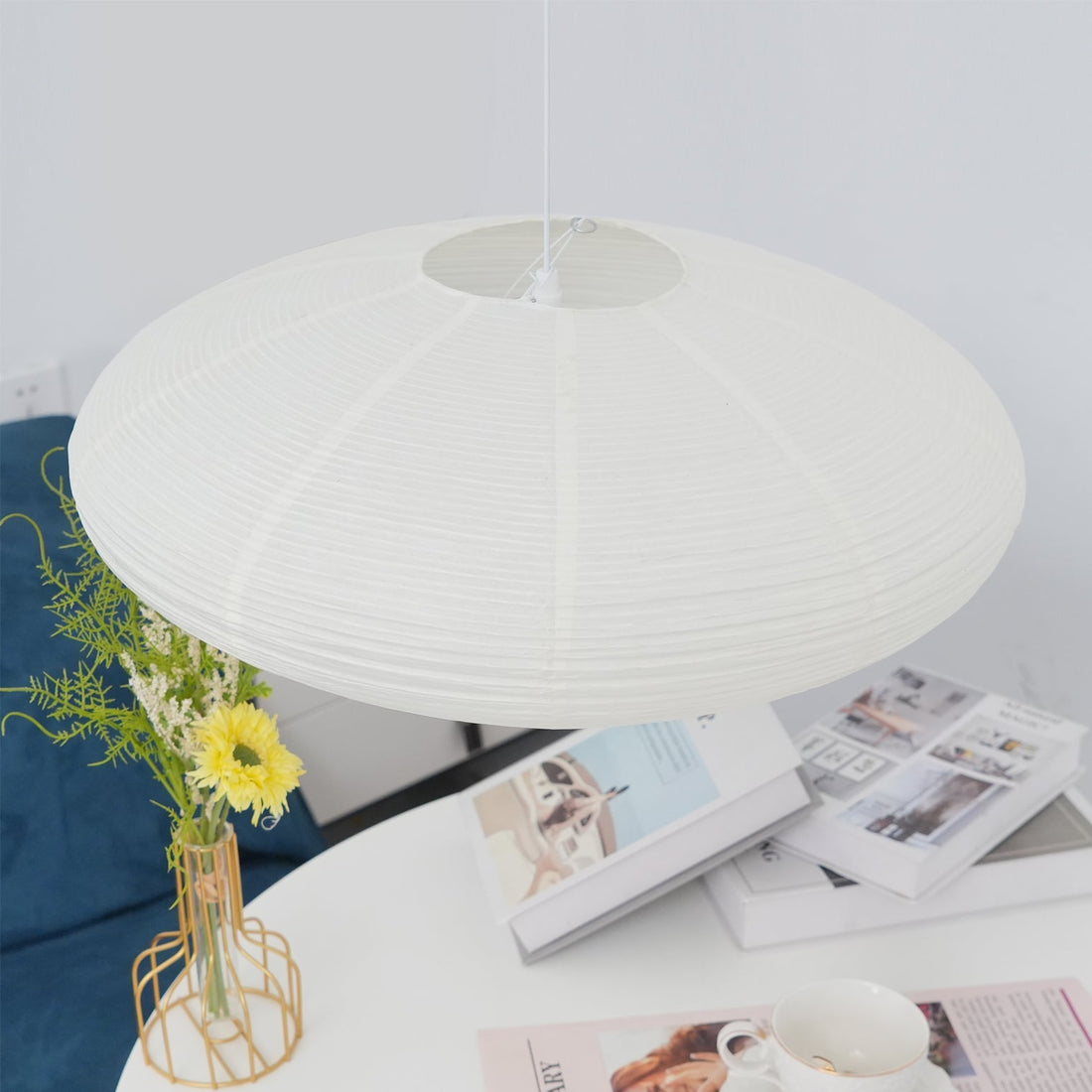 Mulberry Paper Plug-In Pendant Light