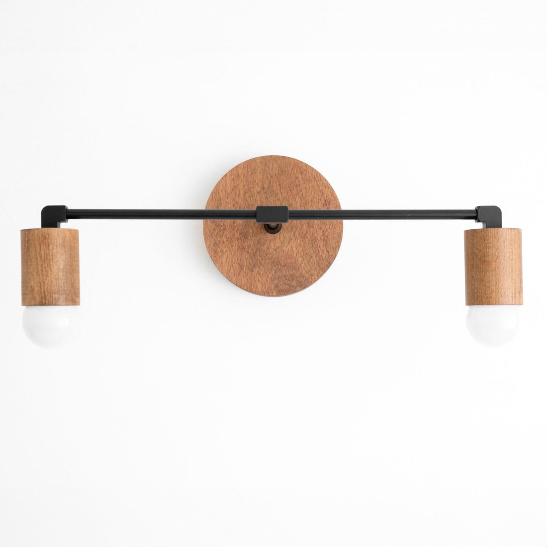 Mobilux Line Wood and Vanity Light - Bohemian Bathroom Lighting Fixture