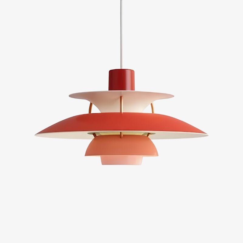 Layered Shade Pendant Light - Minimalist Metal Fixture for Dining Room