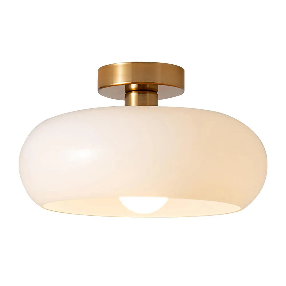 Retro Glass Ceiling Light - Round Fixture for Living Room
