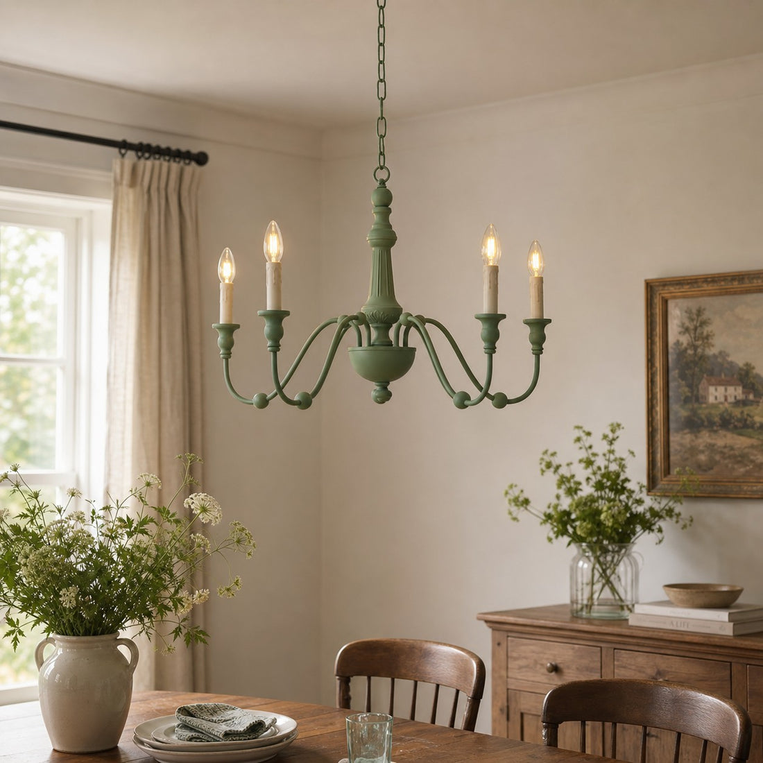Five-Light Iron Candle Chandelier