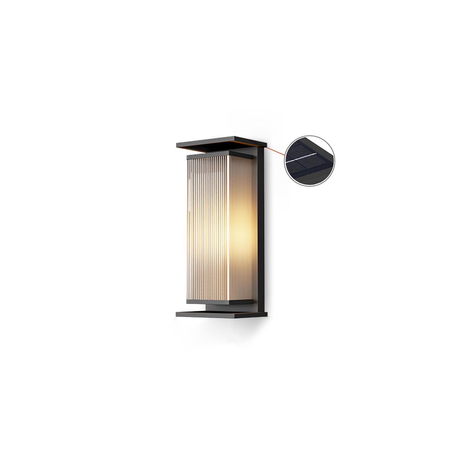 Rectangular Solar Outdoor Wall Lamp - LED Light for Garden