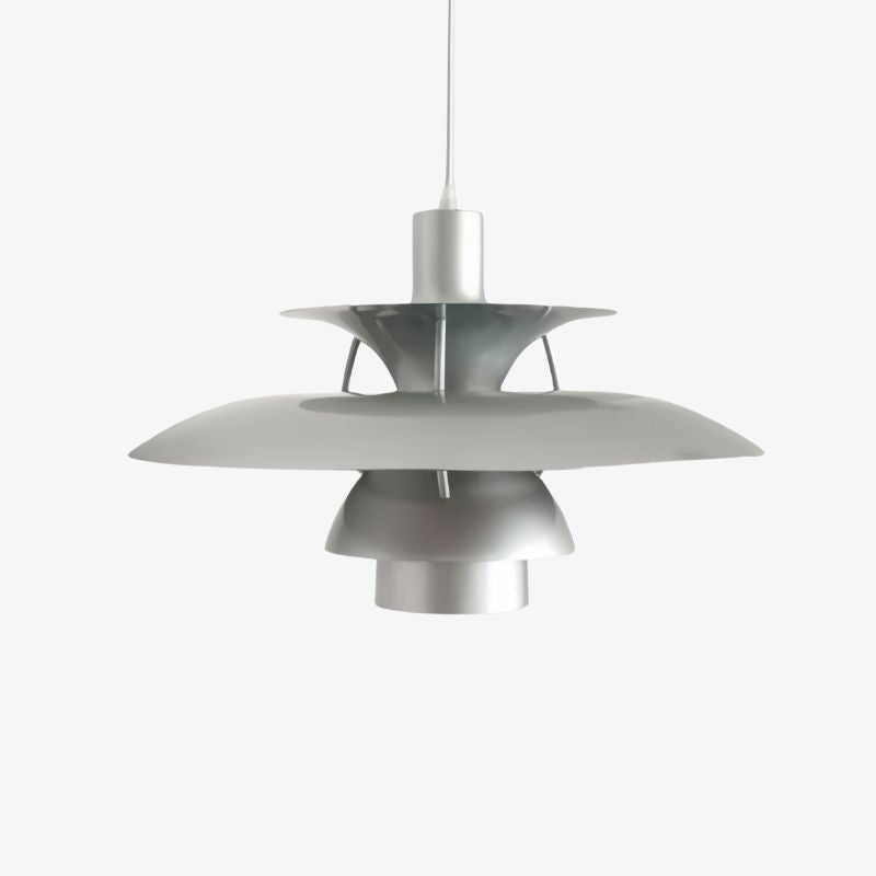 Layered Shade Pendant Light - Minimalist Metal Fixture for Dining Room