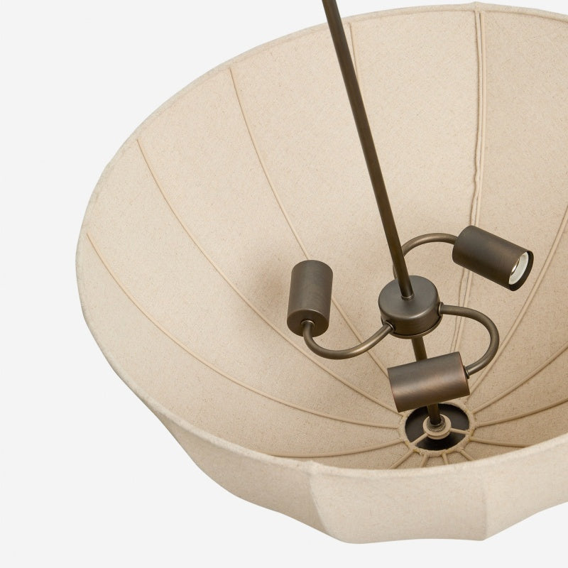 Lumarys Pendant / Flush Mount Lamp – Botanical-Inspired Linen Shade for Dining Area or Living Room