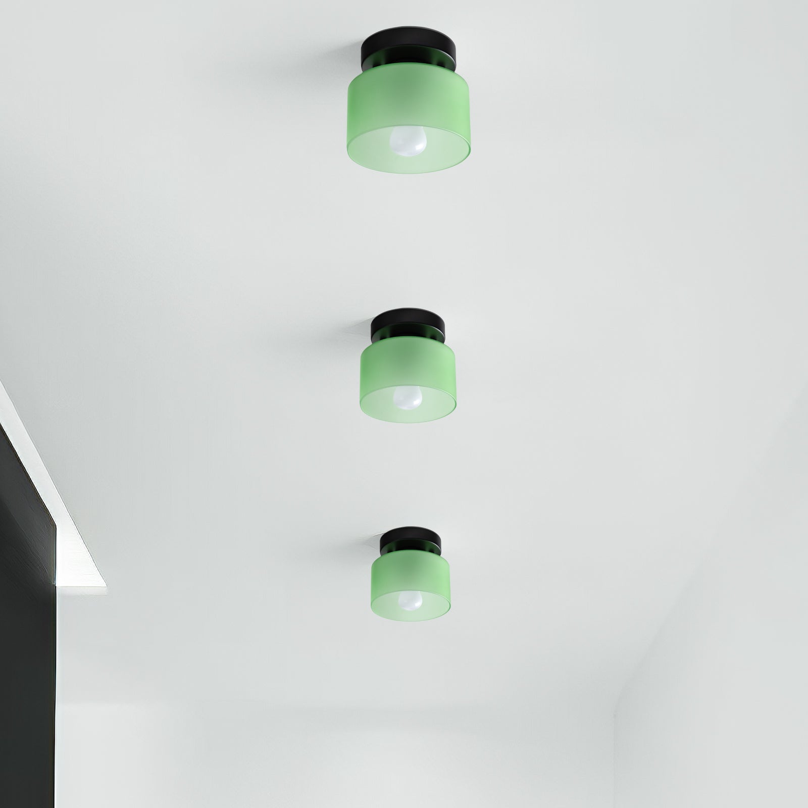 Bauhaus Glas Deckenleuchte - Minimalistische Mini Design Lampe für den Flur