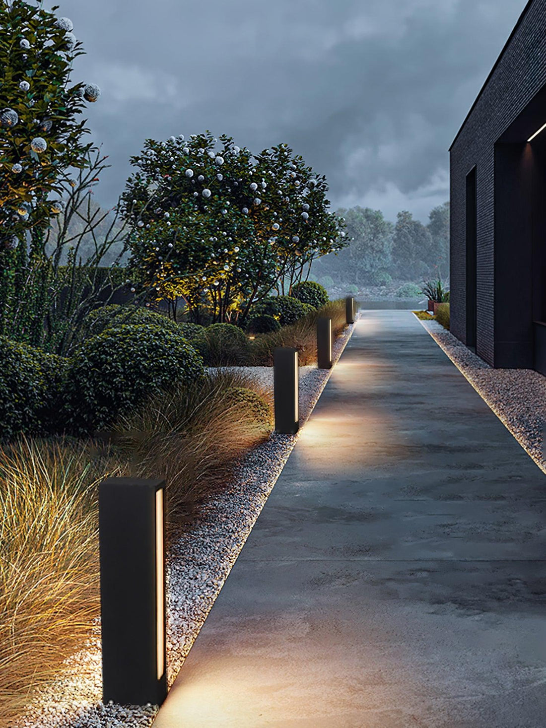 Aluminum Outdoor Post Lamp - Panel-Style Cast Lamp for Patio
