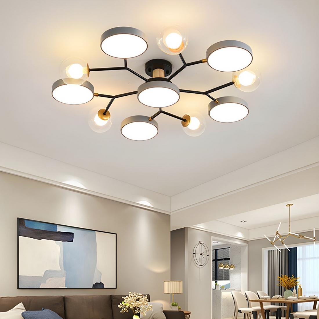 Branch LED Acryl Deckenleuchte - Kreatives Scheibendesign fürs Wohnzimmer