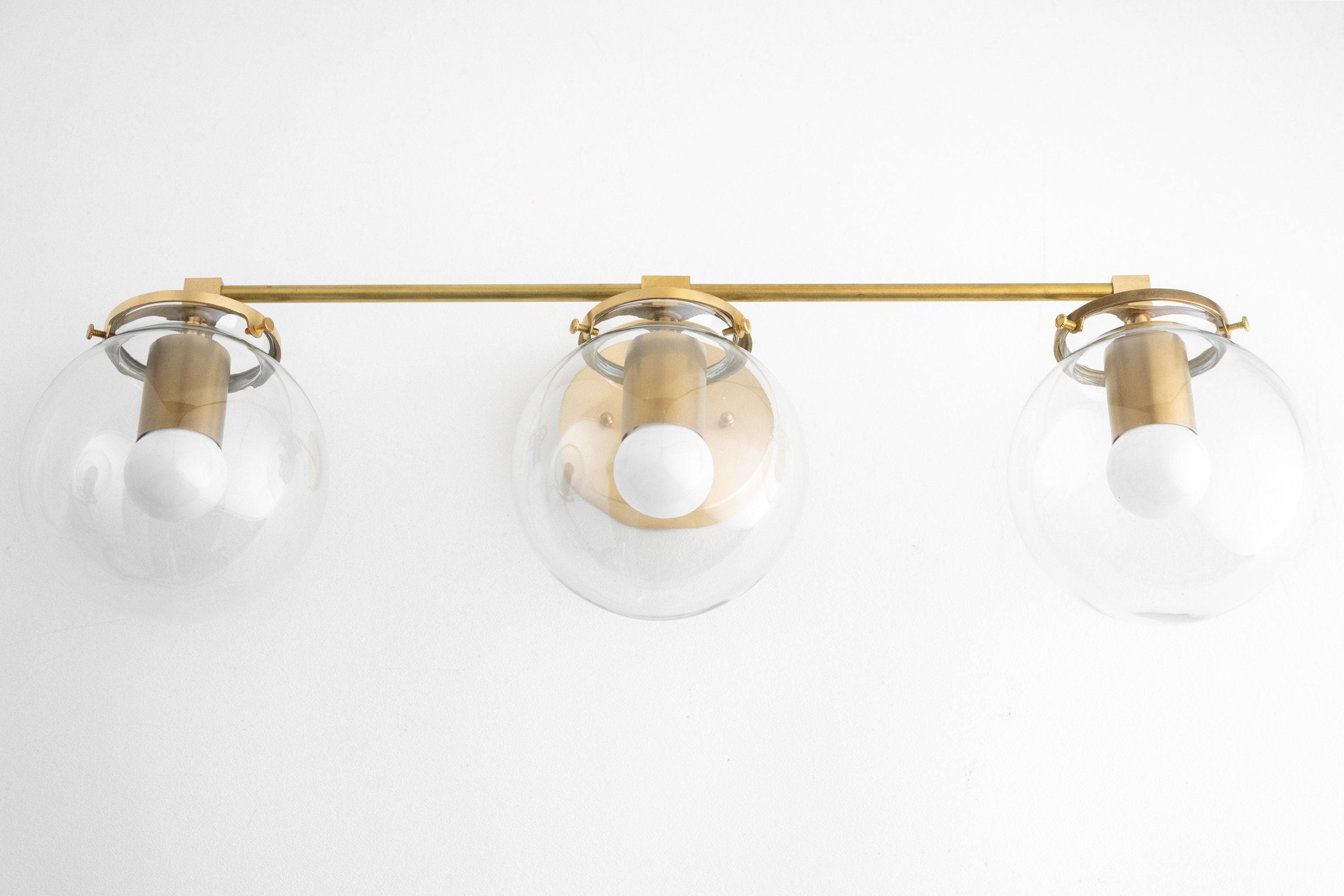Glorica Glass 3 Shade Globe Vanity Light - Soft Bathroom Light Fixture