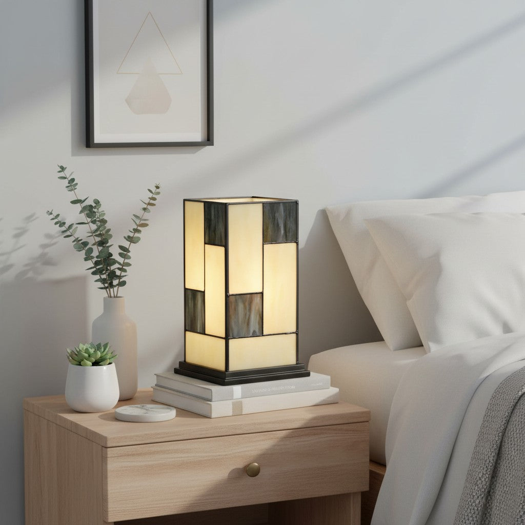 TF Manchester Square Table Lamp - Classic Glass for Living Room and Bedroom
