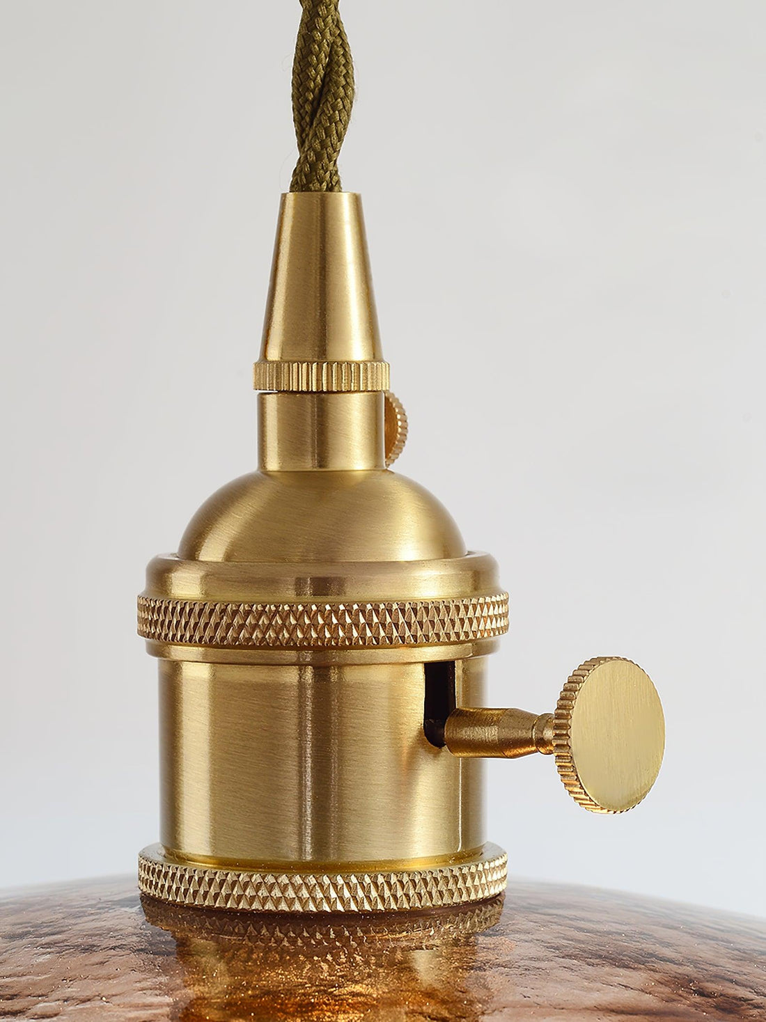 Amber Floral Glass Brass Swag Pendant