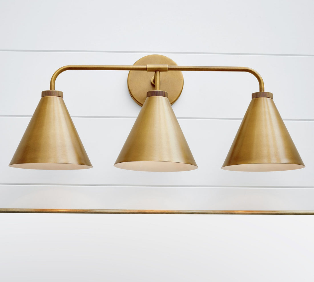 Korvi Metal Cone Wall Lamp - Classic Multi-Head Tapered Wall Sconce