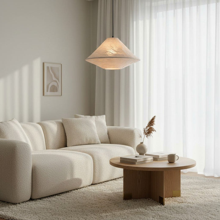 Zalen Collapsible Fabric Shade - Handcrafted Woven Pendant Light for Dining Room and Entryway Ambiance